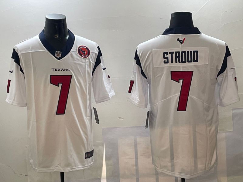 Men Houston Texans #7 Stroud White Second generation 2024 Nike Limited NFL Jersey style 01081->houston texans->NFL Jersey